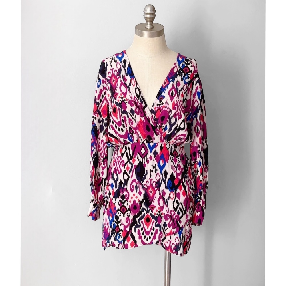 Zara Women’s Autumn Purple Long Sleeve Mini Dress Size M - Picture 2 of 7